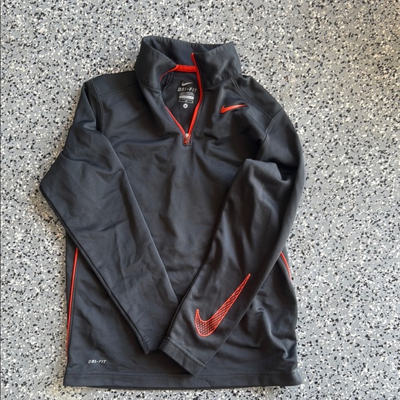 Nike Black and Red Quarter-Zip Pullover - Picture 1 of 3